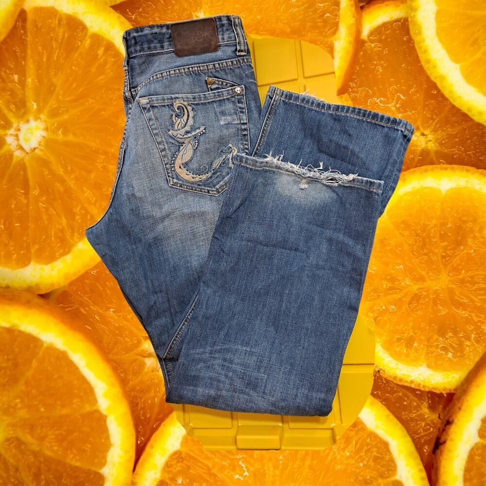 Marc Ecko Women's Boot Fit Embroidered Pockets‎ Boot Cut Jeans Size W36